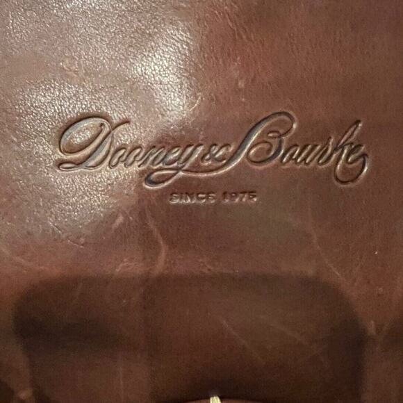 Dooney & Bourke Florentine Leather Small East/West Satchel Dark Saddle Brown - Picture 6 of 11